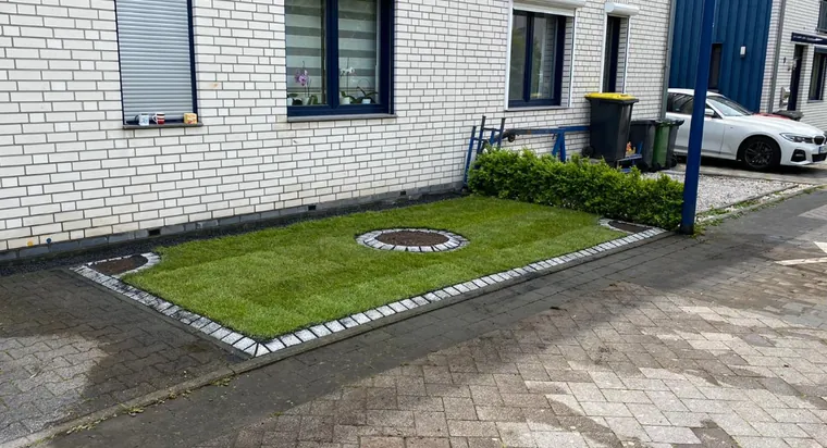 Frisch gemähte Rasenfläche